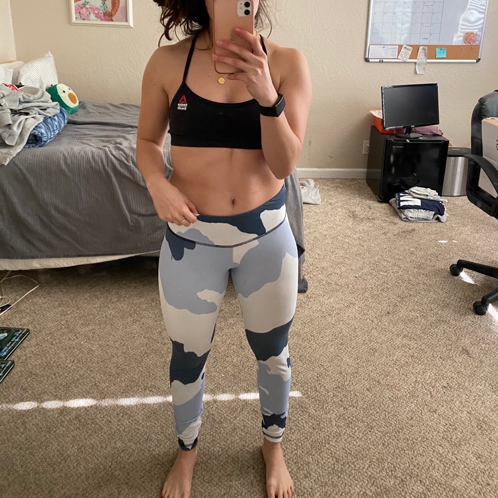 blue camo leggings